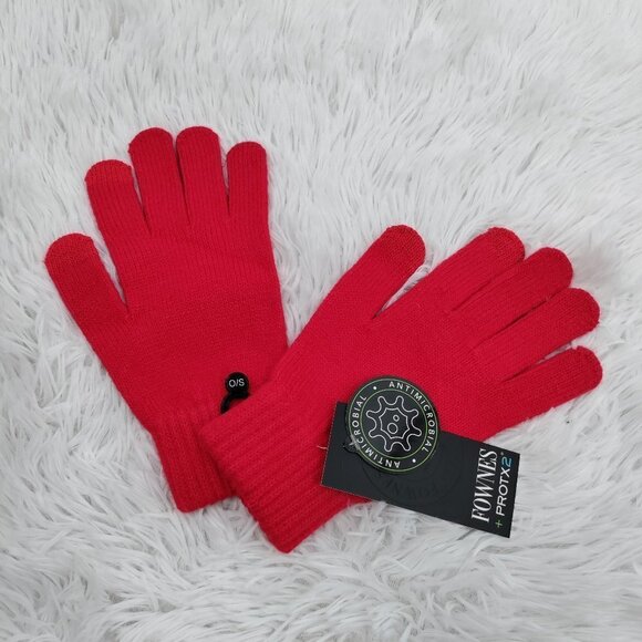 New Fownes ProTX2 Antimicrobial Knit Tech Gloves One Size Women Red - Picture 1 of 4